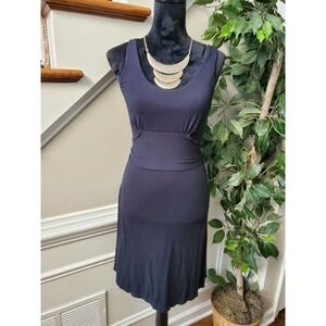 Pip & Vine Women's Blue Rayon Scoop Neck Sleeveless Knee Length Dress Size Small